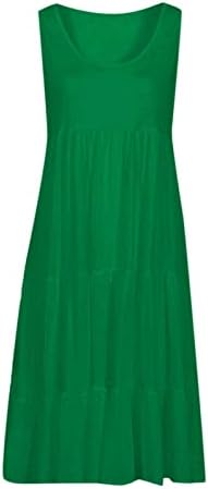 Knosferska haljina za žene u vratu Midi haljina ruffled swing haljina Ljetna casual babydoll haljina hame