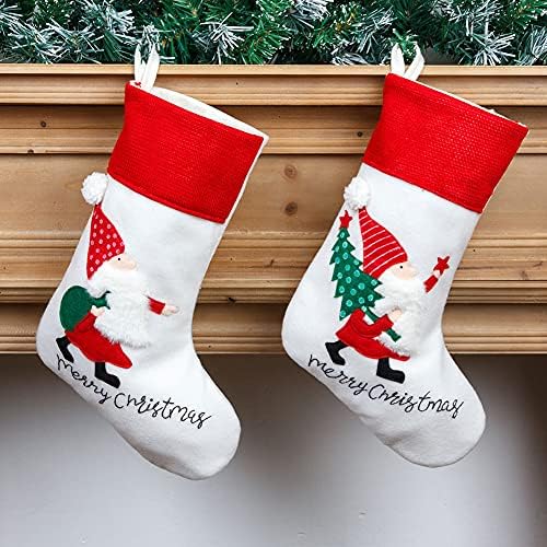 Sycooven 4pcs viseći vez božićne čarape Santa Claus poklon torba za odmor