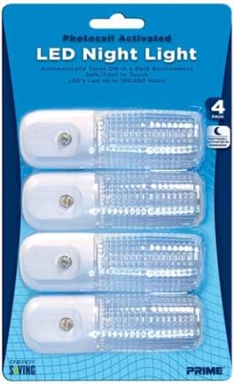 Glavna žica & amp; kabl NLAE334P automatsko bijelo LED noćno svjetlo - paket od 4