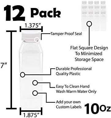 10 oz plastičnih boca za sok očistite prazne 12 Pk višekratne jednokratne jednokratne poklopce za neovlašteno