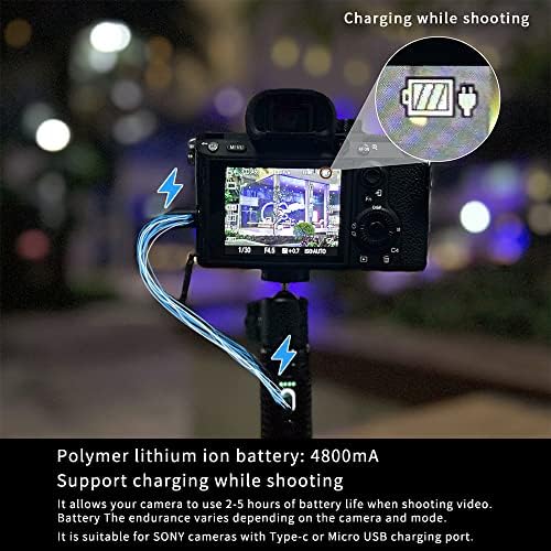 MaxCam lagana baterija dodatna oprema Komplet za Sony kameru, paket uključuje priključak za bateriju + LED