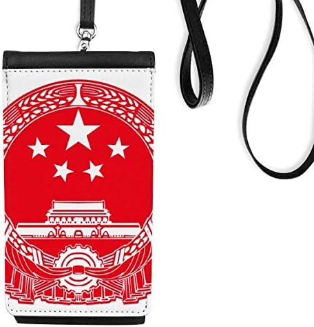 Kineski nacionalni amblem crveni simbol Telefon novčanik torbica Viseća mobilna torbica Crni džep