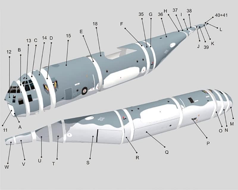 Csyanxing 1/100 Papir za skaliranje vojnih zaključavanja AC-130U Ghost Airphian Airphip Airport Model za