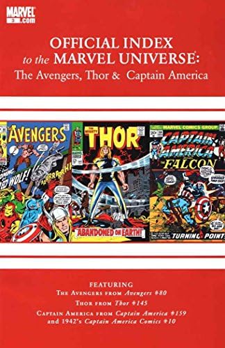 Avengers, Thor i Kapetan Amerika: zvanični indeks Marvel Univerzumu 3 VF / NM ; Marvel comic book
