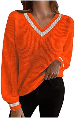 Žene Vulover s pulovernom duksere pulone boje pune zveznice pune rukave džemper za džemper pletene džemper