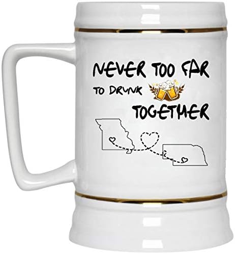 Odnosi na duge relacije Pivska mug Missouri Nebraska nikad nije predaleko da pije pivo vino zajedno - Ljubav