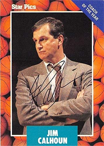 Jim Calhoun Autographing košarkaška karta 1990 zvjezdica 40 Trener Godine BLPN - AUTOGREME KOKE KOŠARIJE