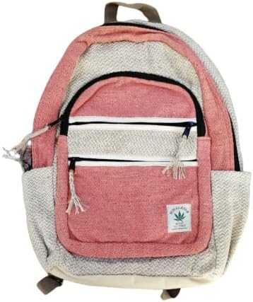 Vibranic Himalayan HEMP ruksak za Laptop-THC Free-13/15 pretinac za Laptop-sve prirodno ručno rađeno - Multi-Pocket-ružičasta