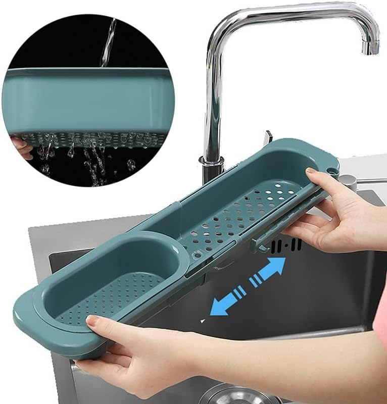 Xjjzs Kuhinjski sudoper Organizator za odvod teleskopska košarica za sapun ručnik gadget nosač nosača za