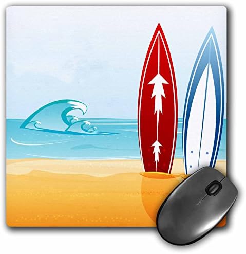 3Droza LLC 8 x 8 x 0,25 inča jastučić miša, scena okeana sa dvije surfanje