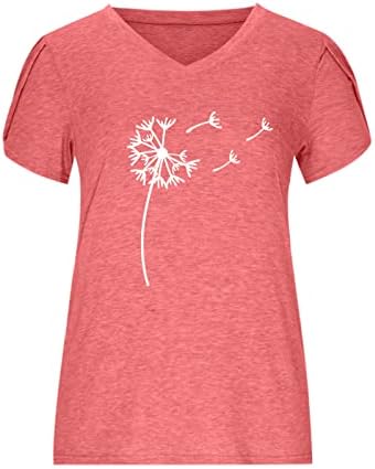 2023 Pamuk kratkih rukava Vneck Graphic casual top majica za tinejdžerske djevojke TEE Ljeto Fall Ladies