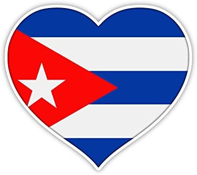 Love Kuba zastava zastava naljepnica za srce 5 x 4