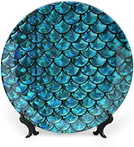 Mermaid zelene vage koštaju Kina Dekorativna ploča okrugla keramičke ploče zanata sa postoljem za prikaz