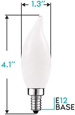 LUXRITE 5w mat E12 LED sijalica 60W ekvivalentna, 2700k topla bijela, 450 lumena, LED sijalice sa Kandelabrom