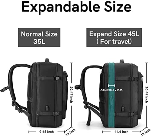 VGOAL Carry On ruksak, 40L proširivi putni ruksaci Weekender torba za noćenje preko noći Extra Large ruksak