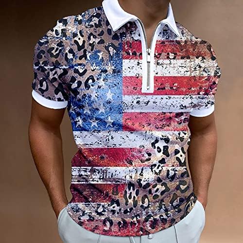 Američka zastava Polo košulje za muškarce 4. jula Patriotske majice ljetne casual vintage kratkih rukava