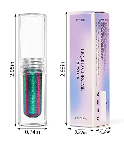 DouborQ Chrome puder za nokte-2G tečni Hromirani puder ogledalo Kameleon pigmentni prah za žene Nail Art