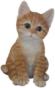 Hi-Line Gift Ltd Tabby Cat Figurica, Narančasta