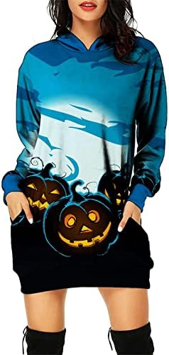 2022 Ženska Halloween Dukserice Duksevi Dugi rukavi Džebovi sa kapuljačom Pulover Hoodie Haljina Trendy