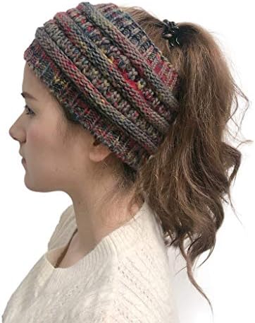 Kape kape za žene Modni kukičani pletenje Splice rupey glavom kape plišane vanjske čvrste trendi beanie