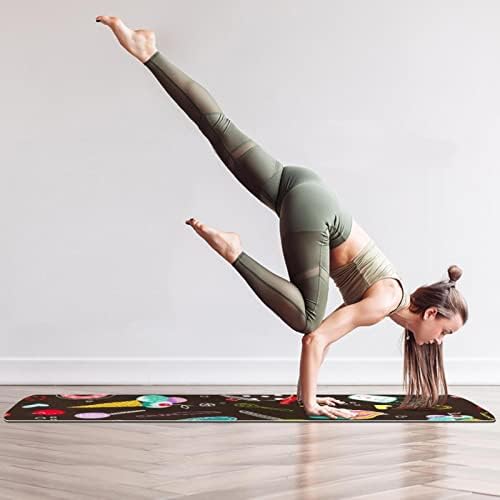 All Purpose Yoga Mat Exercise & Vježba Mat za jogu, etnički plemenski crveno zeleni Mala uzorak