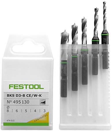 Festool 495130 Stubby Brad Point Bit Set 3-8mm