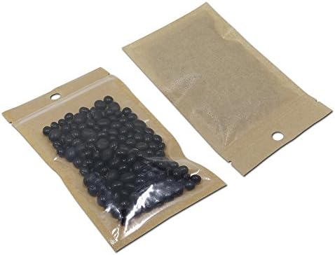 100kom prozirne smeđe Kraft papirne plastike za zaključavanje vrećica sa zatvaračem sa zatvaračem ravne