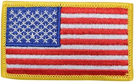 Američka zastava sa žutim granicom - Patriotsko vezeno željezo na zakrpu