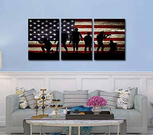 Zidna Umjetnost američke zastave američki vojnik vojni zidni dekor 3 ploče slikarstvo Dan nezavisnosti tema