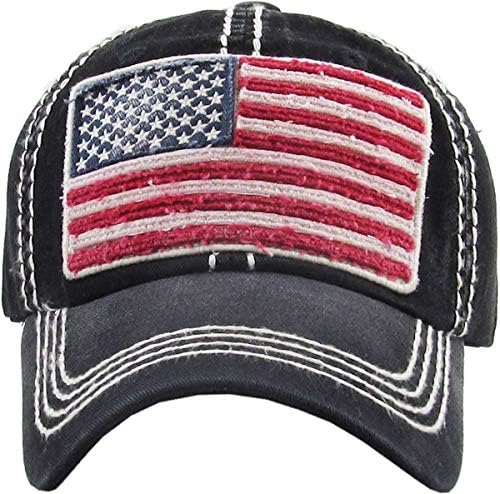 Zastava države Amerika Vojna tanka plava linija tanka crvena linija Vintage uznemirena bejbol kapa dad hat