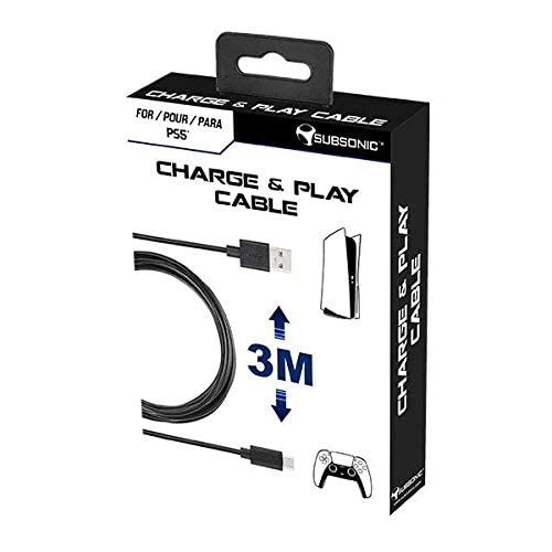 Subsonic-dodatna oprema-3 metra USB C XXL kabl za punjenje za PS5 kontroler-Playstation 5