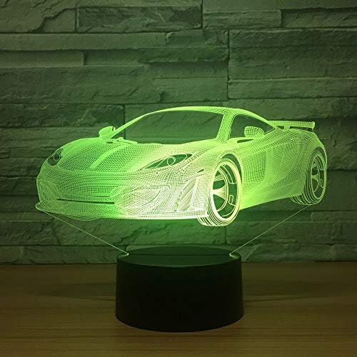 Jinnwell 3d trkaći automobil noćna lampa iluzija Led 7 promjena boje dodirni stol za presvlačenje Stolne