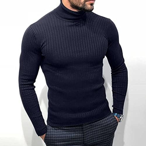 Muška moda Slim Fit Basic Turtleneck T košulje Ležerne prilike Dugi rukavi Pleteni pulover Dukseri sa čvrstim