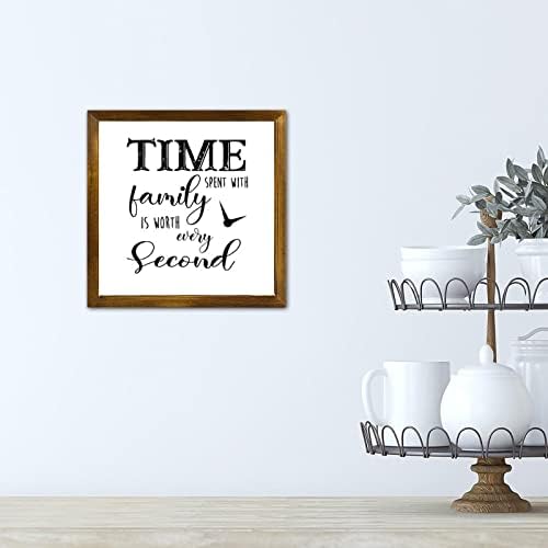 Drveni znakovi Vrijeme provedeno sa porodicom vrijedi svake sekunde uokvirene potpise pozitivne citati Christian