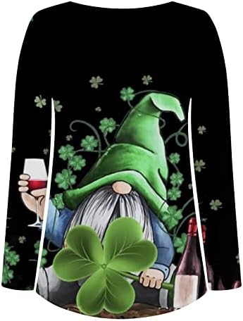 Žene St Patricks Dan vrhova labavih fit sakrij trbušni tunik Slatke shamrocks Print dugih rukava s majicama