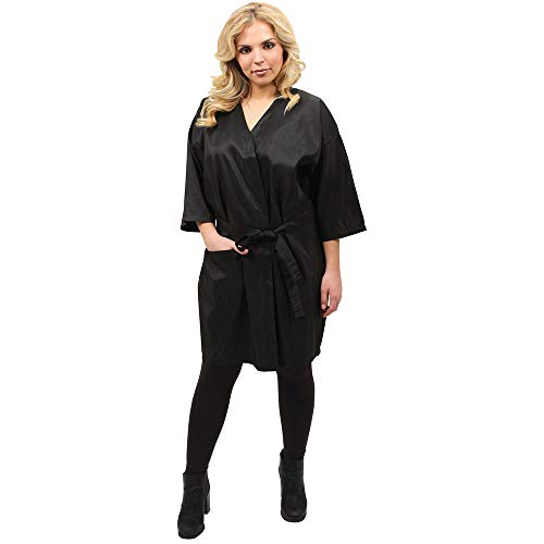 Forpro Deluxe Stylist Kimono, crna, ultra-udobna sa dva džepa, 38 L, 14 rukava, 28 ramena