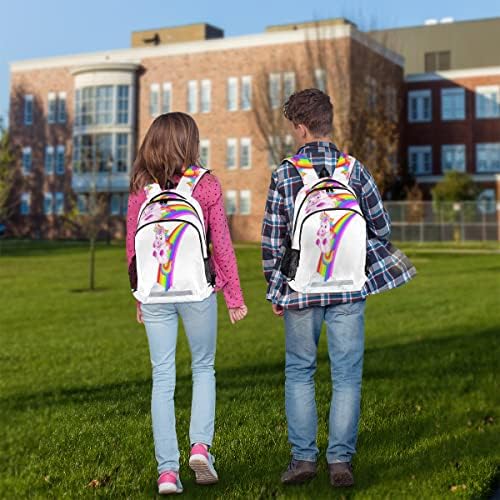 CFPolar Cartoon Unicorn Rainbow Student ruksak sa školskim ruksakom za prijenosni pretinac za žene Muškarci