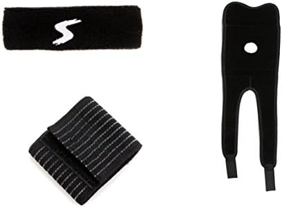 NICKSTON 3kom Set: 1 pamučna sportska traka za glavu, 1 elastična narukvica i 1 naramenica za laktove za