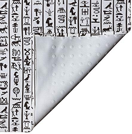 Ambesonne Egipćanski print Yoga Mat ručnik, vertikalne granice hijeroglif abecede Jezik Kulturna, neklizajuća