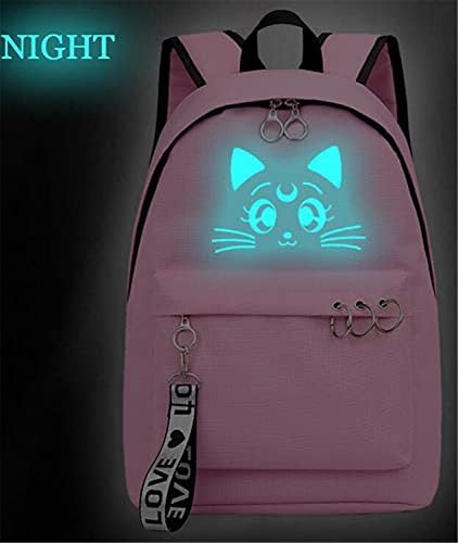 Wanhongyue Anime Mornar Moon Svjetlosni ruksak knjiga LAPTOP školska torba Cosplay Daypack rucksack torba