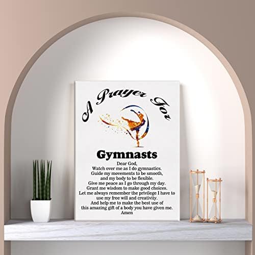 Lexsivo je gimnastička molitvena platna Početna Wall Art Decor Gimnasting Poklon Slikanje 11.5x15 Gimnastički profesionalci Poster Uokviren je spreman za objesiti
