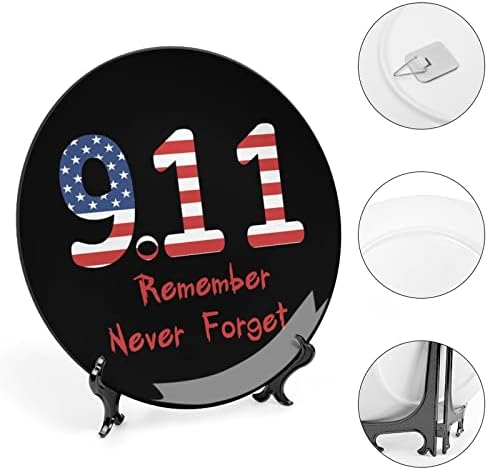11. septembra Ne zaboravite da nikada ne zaboravite keramičku dekorativnu ploču sa ekranskim štandom koji