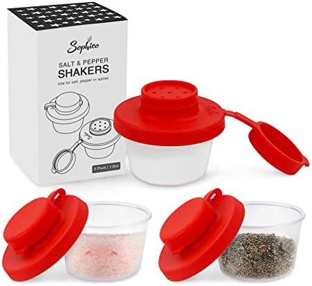 SHAPICO mini sol i paprika sa poklopcima vlage, 1.6oz malih spremnika za začinje za odlazak na otvoreni