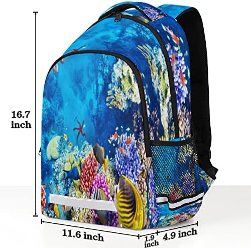 CFPolar Ocean Sea Tropska ruksaka za rok za ribu sa školskim ruksak za prijenosni prostor za žene Muškarci