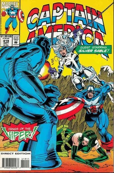 Kapetan Amerika 419 VF; Marvel comic book / Silver Sable Viper