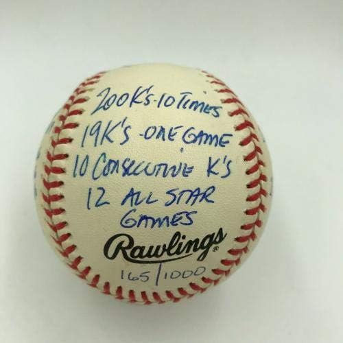 Rijetki Tom Seaver potpisao je jako upisano karijernosti stat bejzbol s RJ COA - autogramiranim bejzbolama