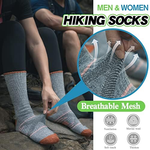 Antsang Merino vuna pješačke čarape 5 pari za muškarce i žene Termičke zimske tople vlage Wicking jastuk