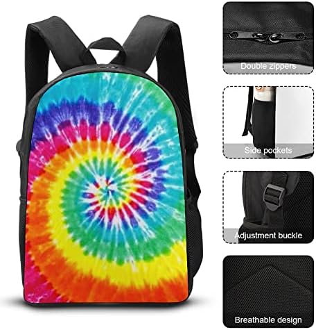Tye Dye 3kom ruksak za Laptop Set slatka tinejdžerska torba za knjige sa torbom za ručak olovka