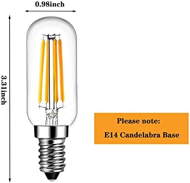 E14 LED sijalica 4W jednaka 40W LED kandelabra sijalica toplo Bijela 2700k T6 Clear Vintage E14 Evropska