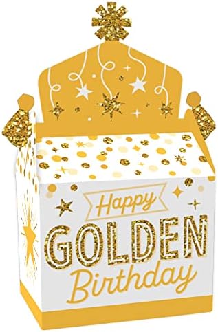 Velika tačka sreće Golden Rođenrs - Tread Box Party Favori - Sretan rođendanski zabava Goodie Gable Kutije